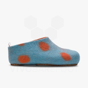 Vivobarefoot MIM Felt Slipper Detske Svetlo Tyrkysové Oranžové | SK007FU